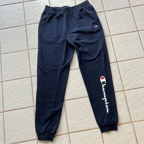 Champion Cotton Fleece Jogger Sweatpants Navy - Picture 1 of 8